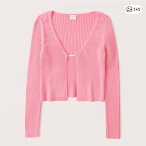Abercrombie & Fitch slim bar pink cardigan